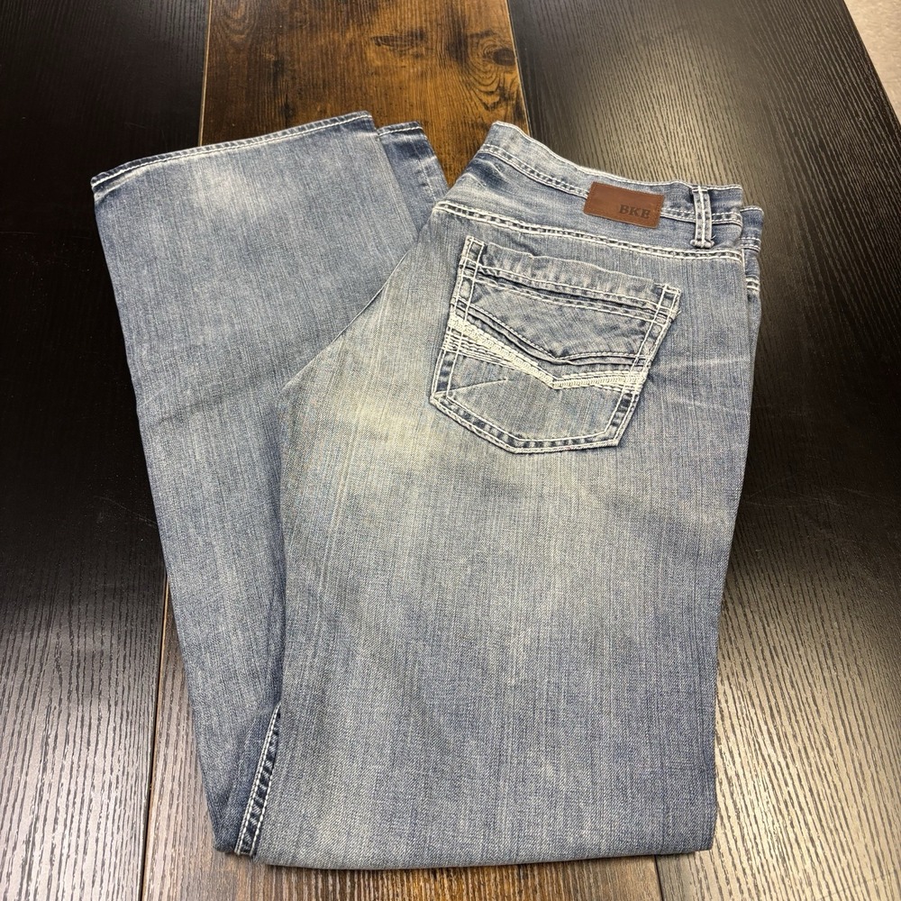 Buckle BKE Jeans Carter Mens 38x35 (Tag 38XL) LightWash Straight Stretch Comfort